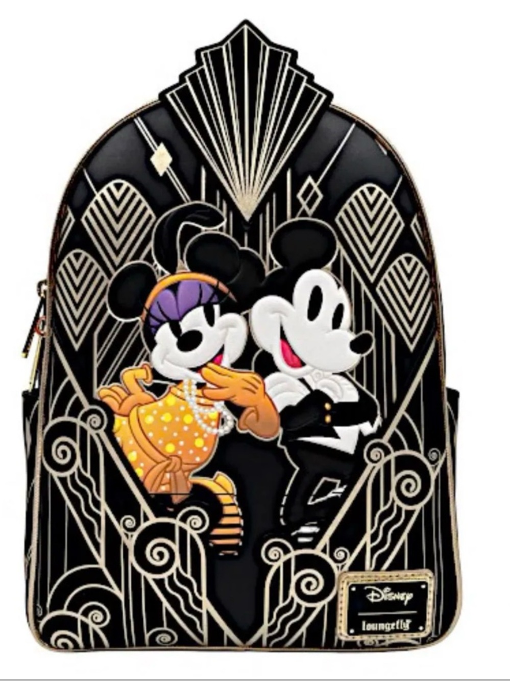 Loungefly Disney Mickey & Minnie Art Deco Great Gatsby Backpack NWT